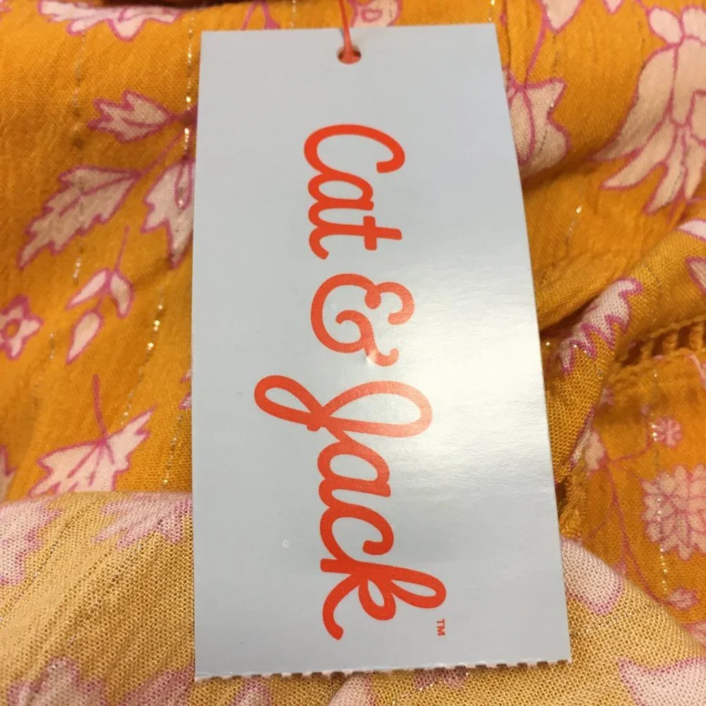 NWT - Cat & Jack Mustard Colored floral dress - Size 4T